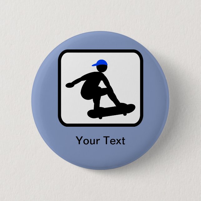 Chapa Redonda De 5 Cm Logo del Skater personalizable en Skateboard (Anverso)