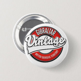 Chapa Redonda De 5 Cm Logo del Territorio Británico de Ultramar de Gibra
