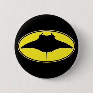 Chapa Redonda De 5 Cm Logo Manta Ray