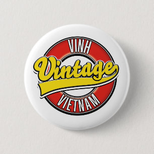 Chapa Redonda De 5 Cm Logo retro de Vinh Vietnam