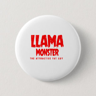 Chapa Redonda De 5 Cm Logo rojo de Monstruo de Llama