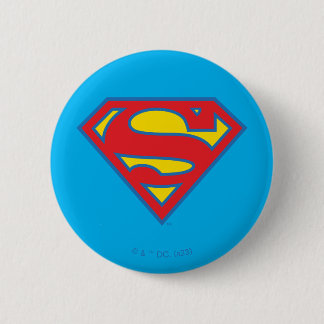 Chapa Redonda De 5 Cm Logo superchica clásica con contorno azul