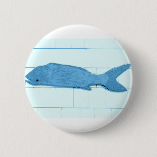 Chapa Redonda De 5 Cm logotipo azul de los pescados