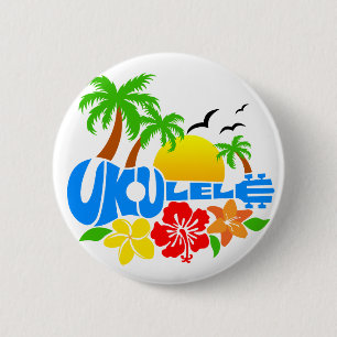 Chapa Redonda De 5 Cm Logotipo de la isla del Ukulele