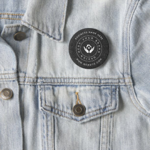 Chapa Redonda De 5 Cm Logotipo de Personalizado Minimalista simple y pro