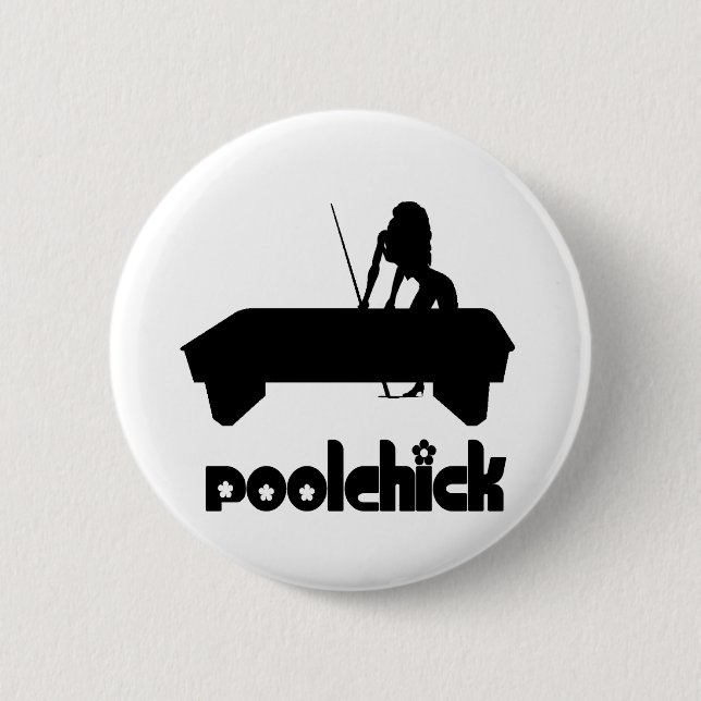Chapa Redonda De 5 Cm Logotipo de PoolChick (Anverso)