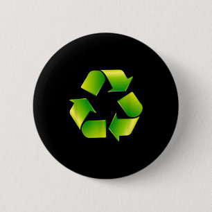 Chapa Redonda De 5 Cm Logotipo de reciclaje Símbolo de reciclaje Día de 