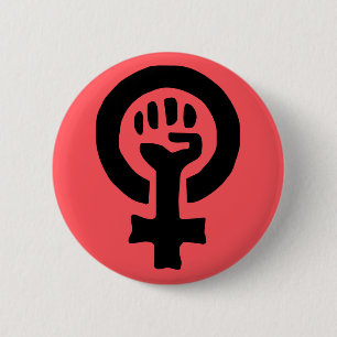 Chapa Redonda De 5 Cm Logotipo de símbolo feminista