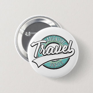 Chapa Redonda De 5 Cm Logotipo de Travel Adventure Awaits vintage