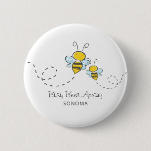 Chapa Redonda De 5 Cm Logotipo del apicultor acuario con miel de abeja c