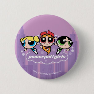 Chapa Redonda De 5 Cm Logotipo del equipo de Chicas Powerpuff