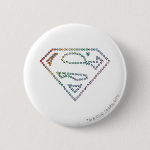 Chapa Redonda De 5 Cm Logotipo del esquema del arco iris de Supergirl