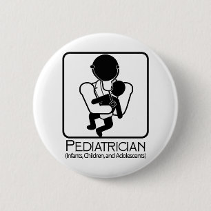Chapa Redonda De 5 Cm LOGOTIPO del pediatra - médico a los niños, niñ