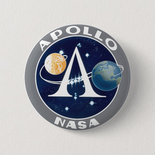 Chapa Redonda De 5 Cm Logotipo del programa Apollo (Anverso)