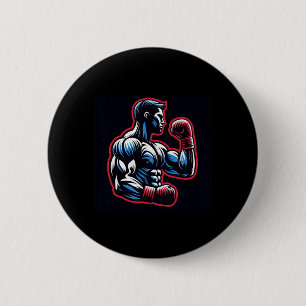 Chapa Redonda De 5 Cm Logotipo Guay Boxer Strong Boxer Black Red And Blu