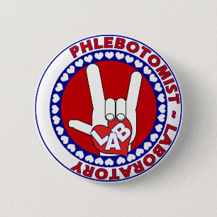 CHAPA REDONDA DE 5 CM LOGOTIPO LABAORTORY DEL AMOR DE PHLEBOTOMIST