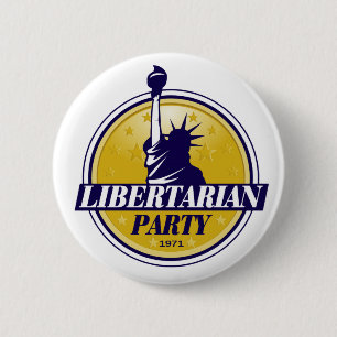 Chapa Redonda De 5 Cm Logotipo libertario del fiesta
