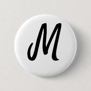 Chapa Redonda De 5 Cm logotipo minimalista simple monograma personalizad