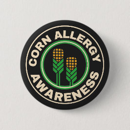 Chapa Redonda De 5 Cm Logotipo negro de conciencia sobre la alergia al m