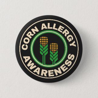 Chapa Redonda De 5 Cm Logotipo negro de conciencia sobre la alergia al m