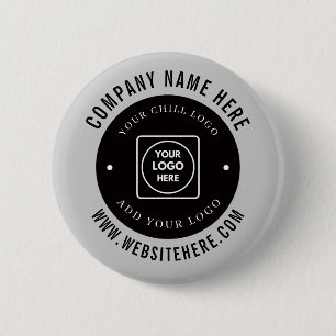 Chapa Redonda De 5 Cm Logotipo personalizado metálico plateado de marca