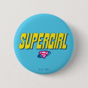 Chapa Redonda De 5 Cm Logotipo Pop de Supergirl