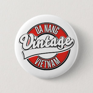 Chapa Redonda De 5 Cm Logotipo retro de Da Nang Vietnam