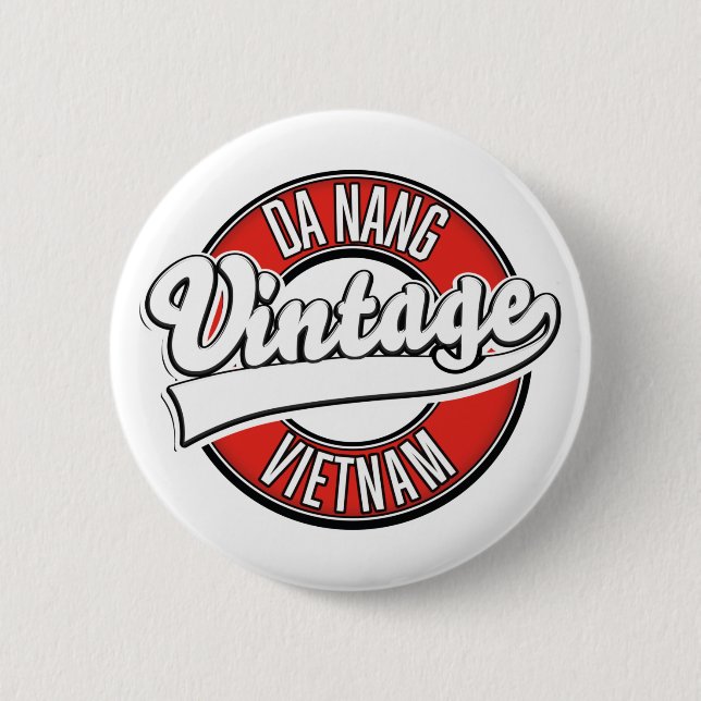 Chapa Redonda De 5 Cm Logotipo retro de Da Nang Vietnam (Anverso)