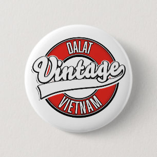 Chapa Redonda De 5 Cm Logotipo retro de Dalat Vietnam