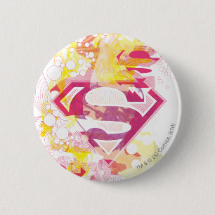Chapa Redonda De 5 Cm Logotipo Retro Supergirl