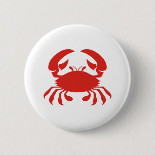 Chapa Redonda De 5 Cm Logotipo rojo del cangrejo