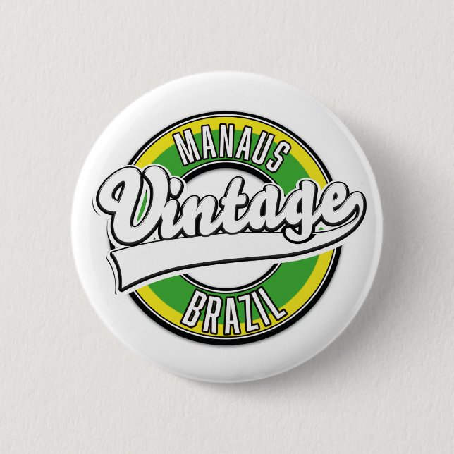 Chapa Redonda De 5 Cm Logotipo vintage de Manaus Brasil (Anverso)
