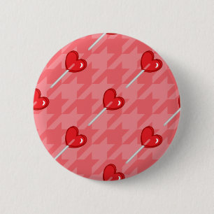 Chapa Redonda De 5 Cm lollipop de corazón con hongos rosa