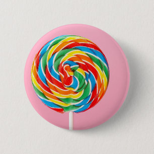 Chapa Redonda De 5 Cm Lollipop del arco iris