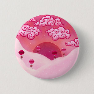 Chapa Redonda De 5 Cm Lollipops y bonito nubes ilustracion