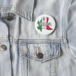 Chapa Redonda De 5 Cm Lombardía Italia Retro Región Mapa de recuerdos de