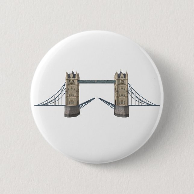 Chapa Redonda De 5 Cm London Tower Bridge: Modelo 3D: (Anverso)