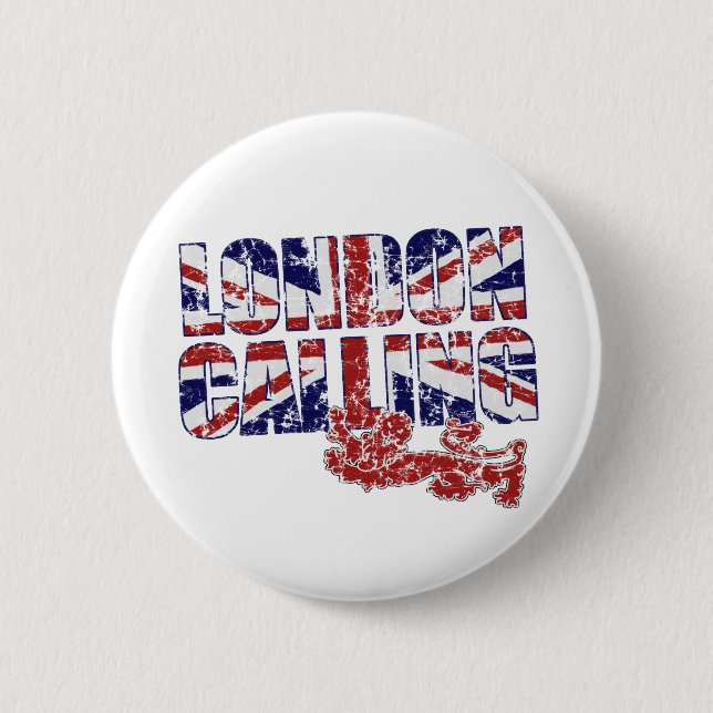 Chapa Redonda De 5 Cm Londres llamada (Anverso)