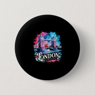 Chapa Redonda De 5 Cm Londres Reino Unido Viaje Vacaciones Me encanta Lo