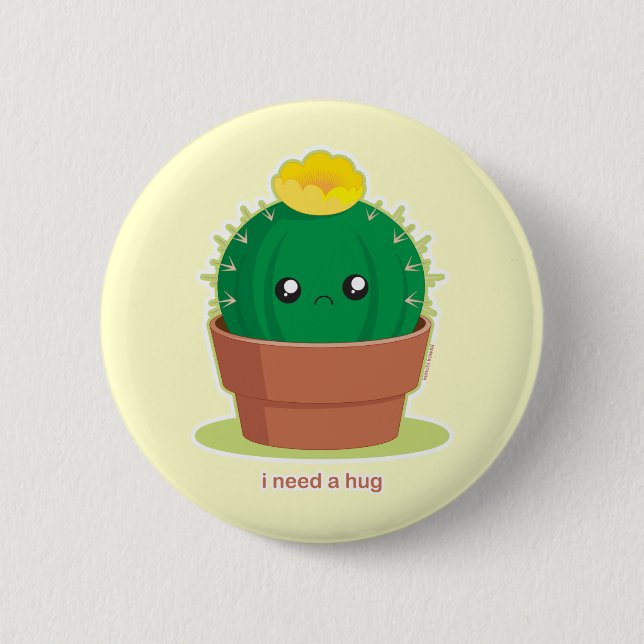 Chapa Redonda De 5 Cm Lonely Cactus (Anverso)