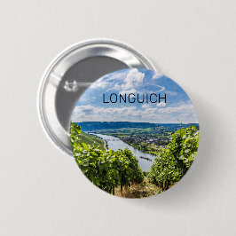 Chapa Redonda De 5 Cm Longuich Moselle Vineyard Panorama Alemania
