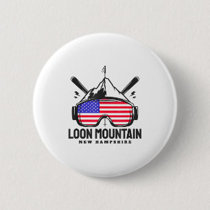 Chapa Redonda De 5 Cm Loon montaña new hampshire usa esquí esquí retro