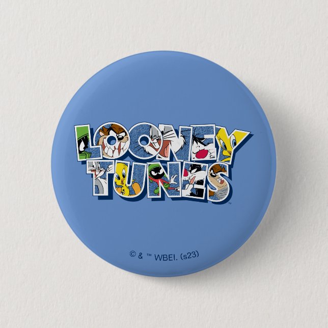 Chapa Redonda De 5 Cm LOONEY TUNES™ Characters in Lettering (Anverso)