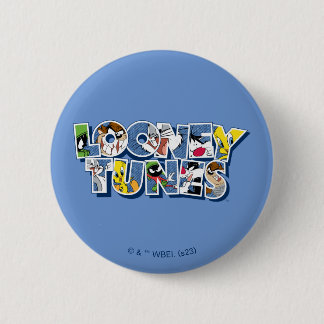 Chapa Redonda De 5 Cm LOONEY TUNES™ Characters in Lettering
