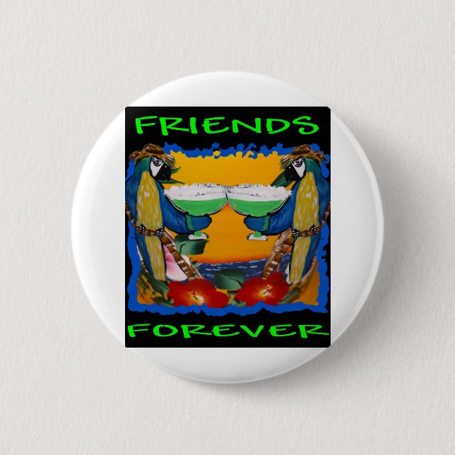 Chapa Redonda De 5 Cm Loritos de Fiesta (Anverso)