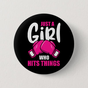 Chapa Redonda De 5 Cm Los amantes del boxeo Chica de boxeo sólo un Chica