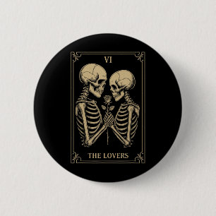 Chapa Redonda De 5 Cm Los Amantes Del Skeleton Tarot Envuelven El Romanc