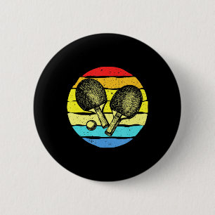 Chapa Redonda De 5 Cm Los amantes del tenis en la mesa de ping pong retr