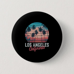 Chapa Redonda De 5 Cm Los Ángeles California Árboles Retro Vacaciones de