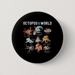 Chapa Redonda De 5 Cm Los Animales Del Mar Del Octopus Del Enamorado Mun